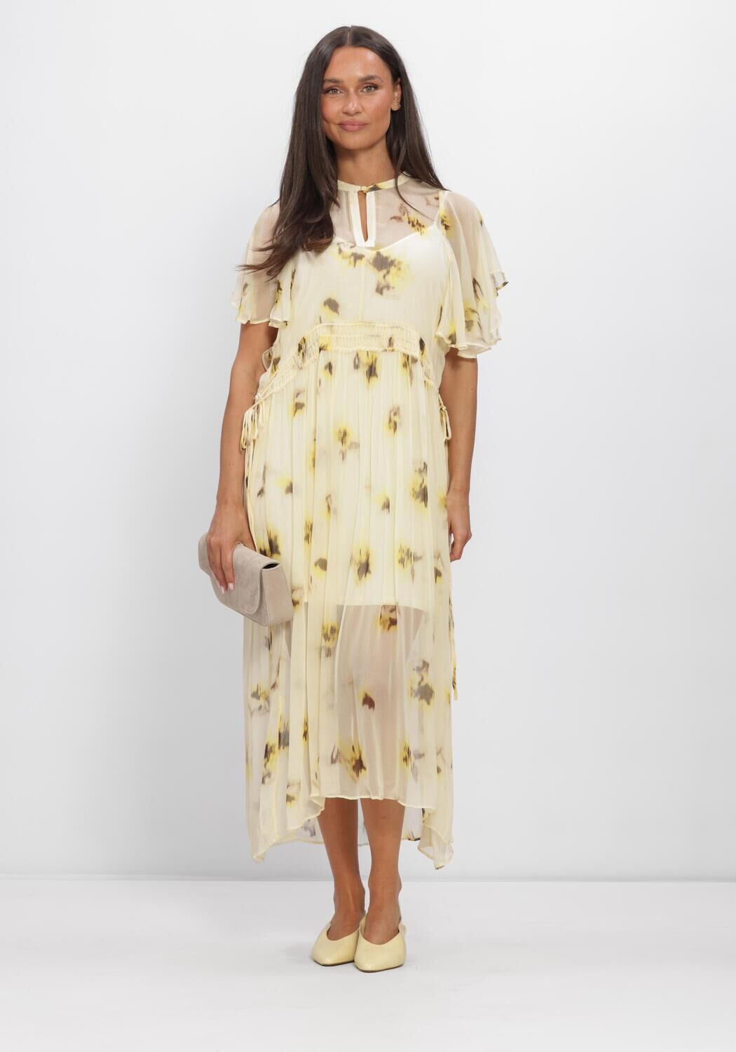 Gelbe SECOND FEMALE Midikleid MIRAGE DRESS - large