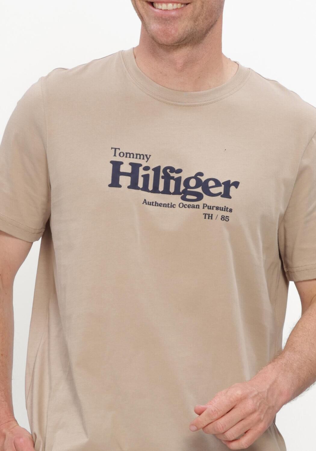 Beige TOMMY HILFIGER T-shirt NAUTICAL CHEST GRAPHIC REG TEE - large