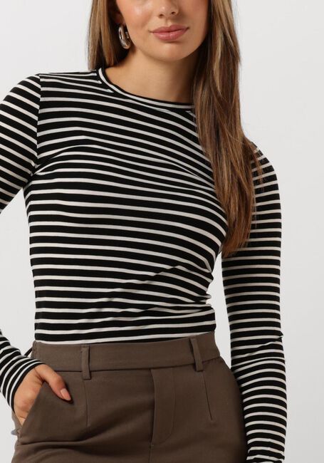 Schwarze SELECTED FEMME Tops & T-shirts SLFMANJA LS O-NECK STRIPE - large