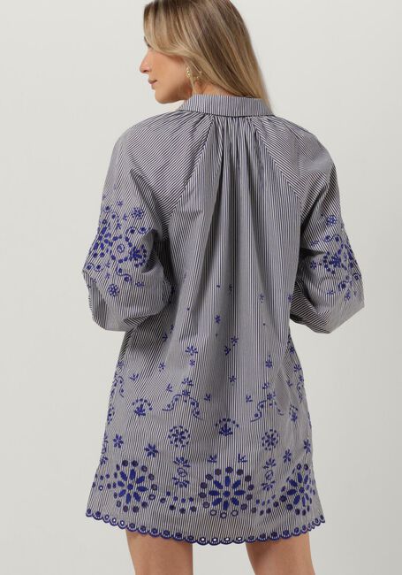 Blaue SCOTCH & SODA Minikleid STRIPED SHIRT DRESS WITH EMBROIDERY IN ORGANIC COTTON - large