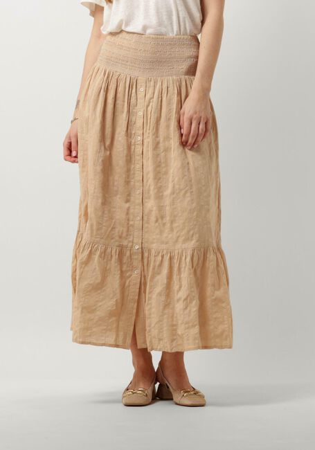 Sand RUBY TUESDAY Maxirock SALI LONG SKIRT WITH SMOCK WAISTBAND AND FULL PLACKET - large