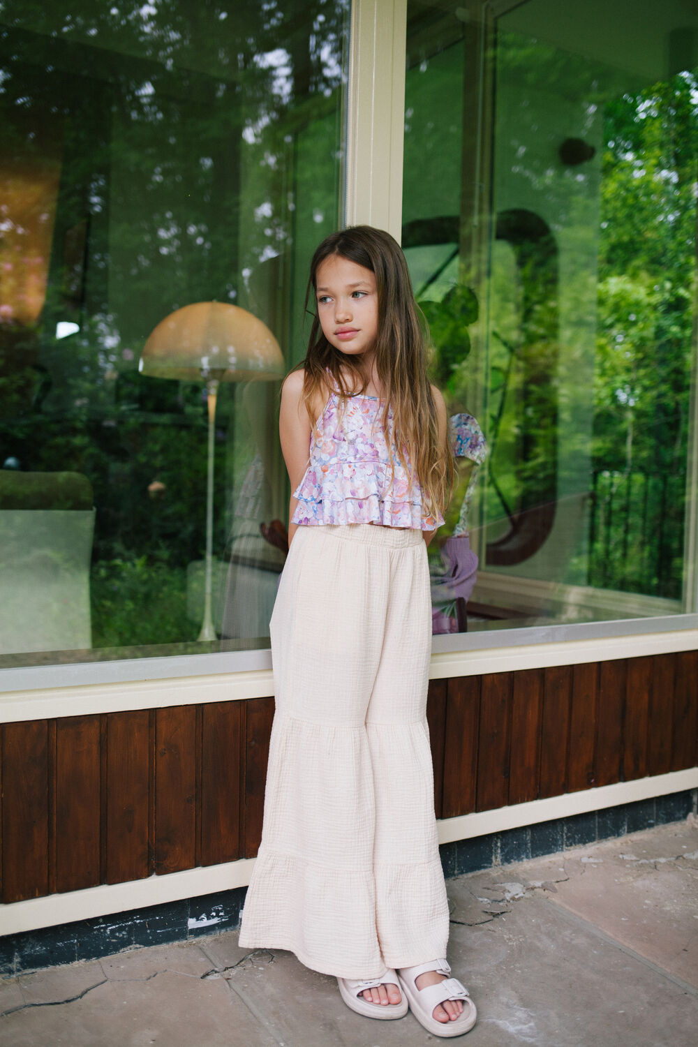 Beige DAILY BRAT Schlaghose SHEOM RUFFLE PANTS - large