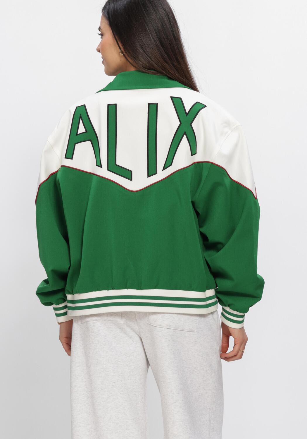 Gr&uuml;ne ALIX THE LABEL Jack LADIES WOVEN COLOURBLOCKING BOMBER - large