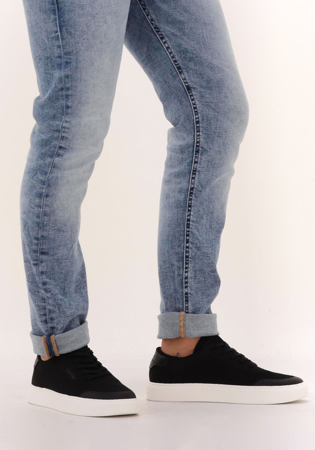 Schwarze CALVIN KLEIN Sneaker Low LOW TOP LACE UP KNIT - large