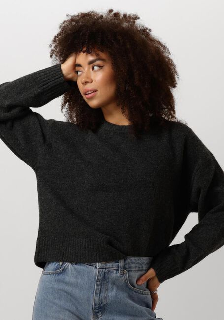 Graue NEO NOIR Pullover DETRI SOLID KNIT BLOUSE - large