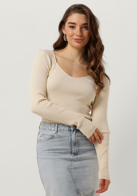 Beige SECOND FEMALE Pullover SOLIA KNIT V-NECK - large