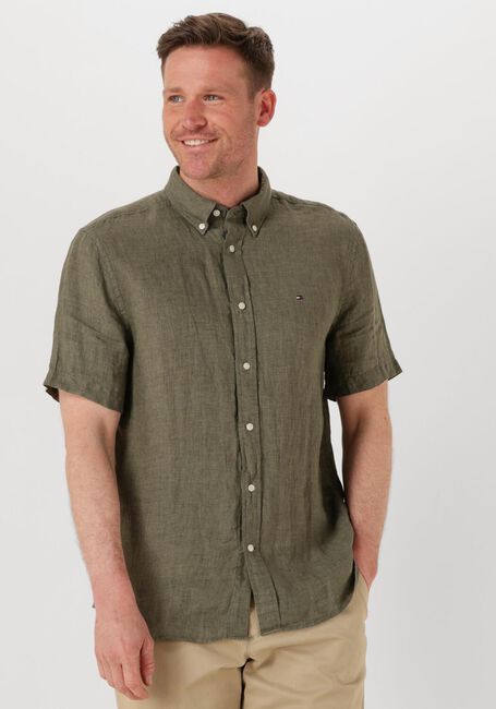 Grüne TOMMY HILFIGER Casual-Oberhemd PIGMENT DYED LINEN RF SHIRT S/S - large
