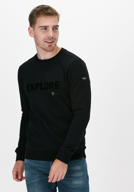 Schwarze NATIONAL GEOGRAPHIC Sweatshirt CREW NECK - large