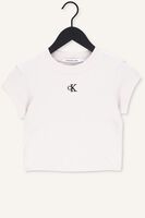 Nicht-gerade weiss CALVIN KLEIN T-shirt CK RIB CROPPED SLIM TEE Nicht-gerade weiss CALVIN KLEIN T-shirt CK RIB CROPPED SLIM TEE - medium