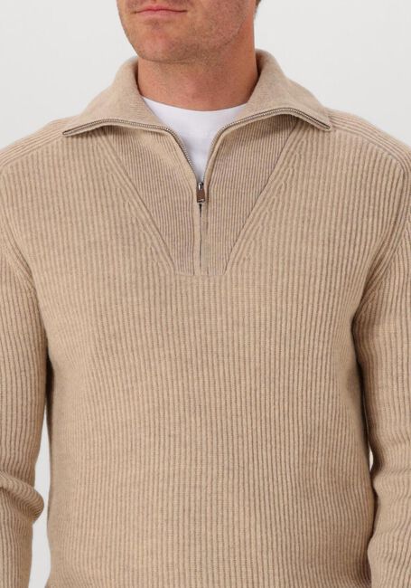 Beige PROFUOMO Pullover PULLOVER HALF ZIP - large