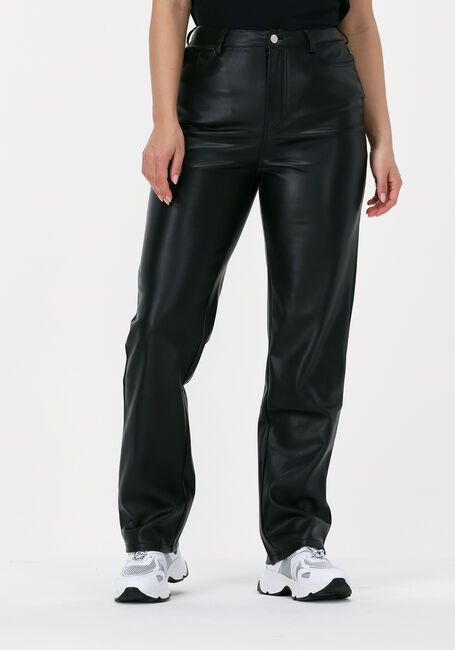 Schwarze NA-KD Chino HIGHWAIST PU PANTS - large