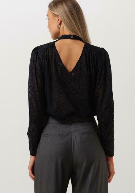 Blaue SCOTCH & SODA Blusen MOCK NECK TOP WITH OPEN BACK DETAIL - large