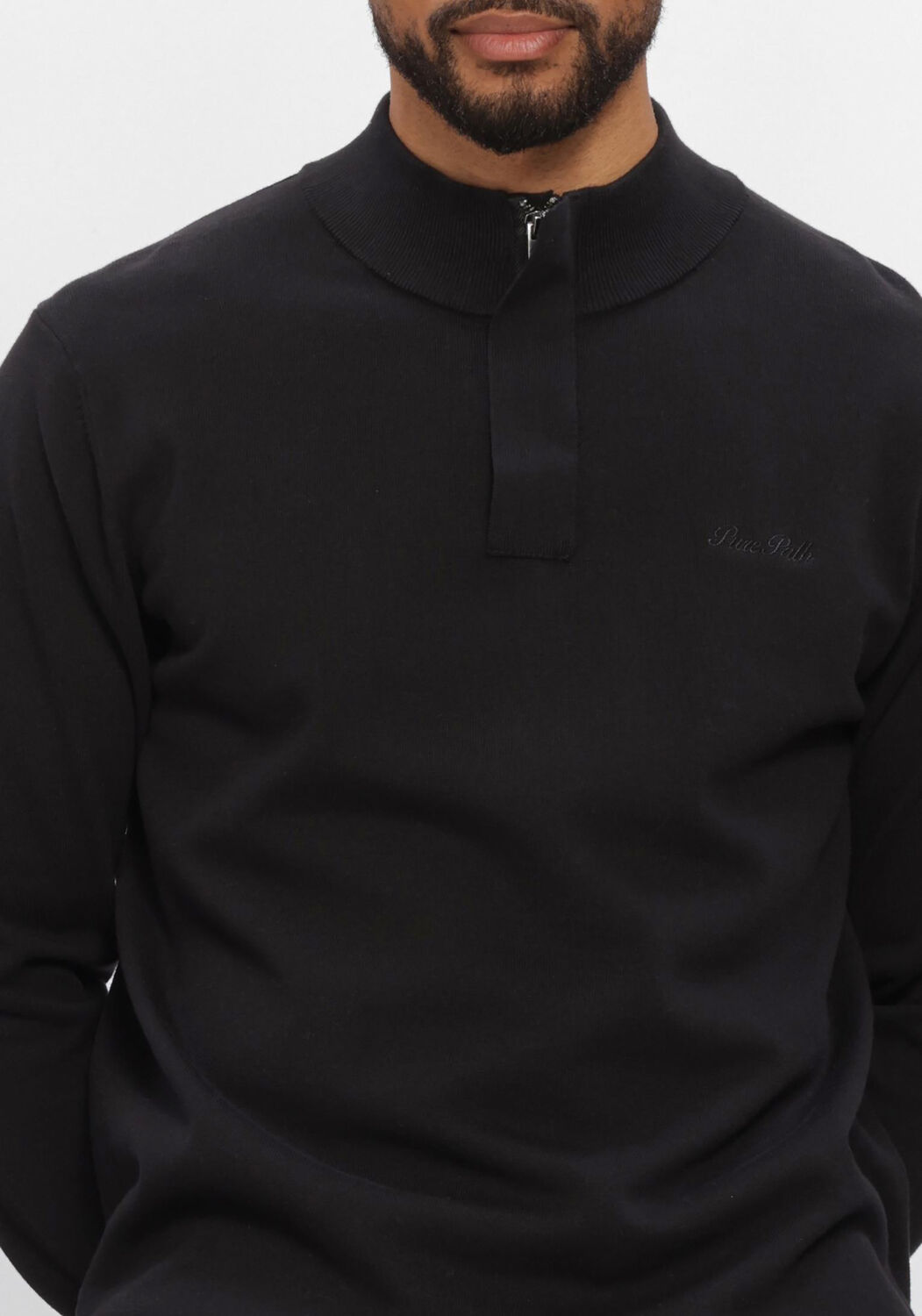 Schwarze PURE PATH Pullover LIGHT WEIGHT HIDDEN HALF-ZIP - large