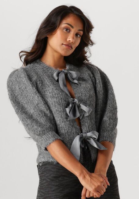 Graue CO'COUTURE Pullover CORALIE CC BOW RIB CARDIGAN - large
