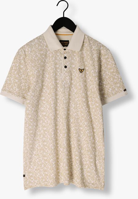 Beige PME LEGEND Polo-Shirt SHORT SLEEVE POLO FINE PIQUE ALL OVER PRINT - large