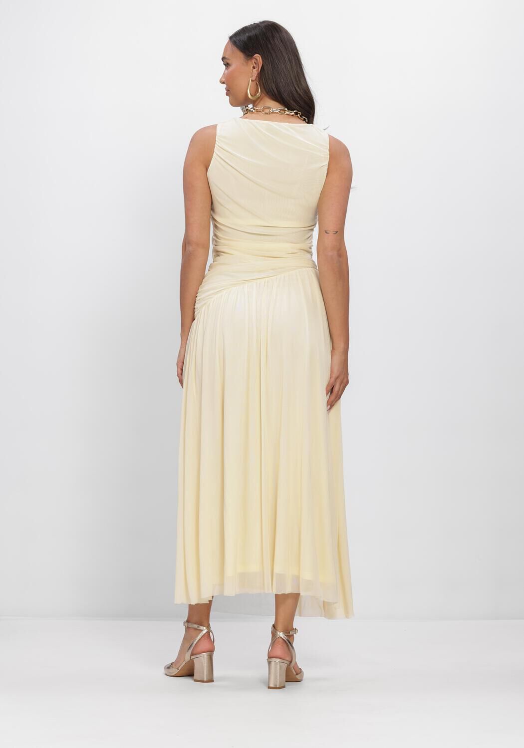 Gelbe NEO NOIR Maxikleid CLUDINE MESH DRESS - large