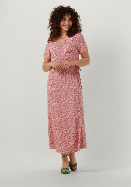 Hell-Pink OBJECT Midikleid OBJEMA ELISE S/S LONG WRAP DRESS - large