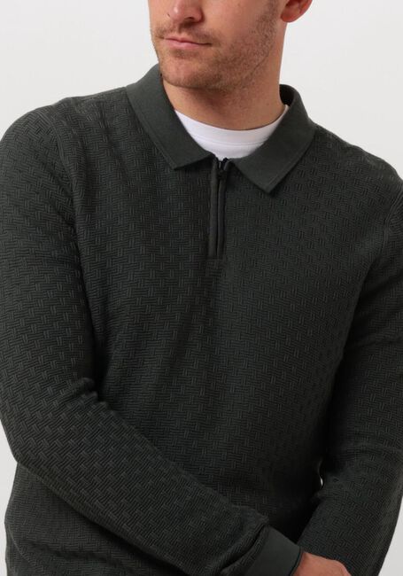 Grüne CAST IRON Polo-Shirt LONG SLEEVE POLO COTTON MODAL - large