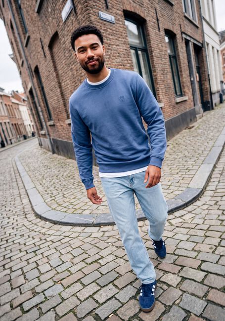 Blaue LYLE & SCOTT Pullover SUPERFINE CREW NECK SWEATSHIRT - large