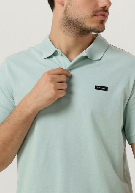 Hellblau CALVIN KLEIN Polo-Shirt STRETCH PIQUE SLIM BUTTON POLO - large