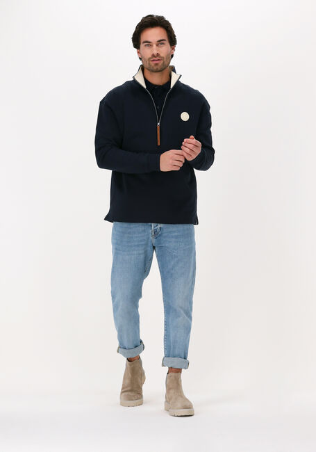 Dunkelblau SCOTCH & SODA Sweatshirt HALF-ZIP TRACK TOP WITH FAUX L - large
