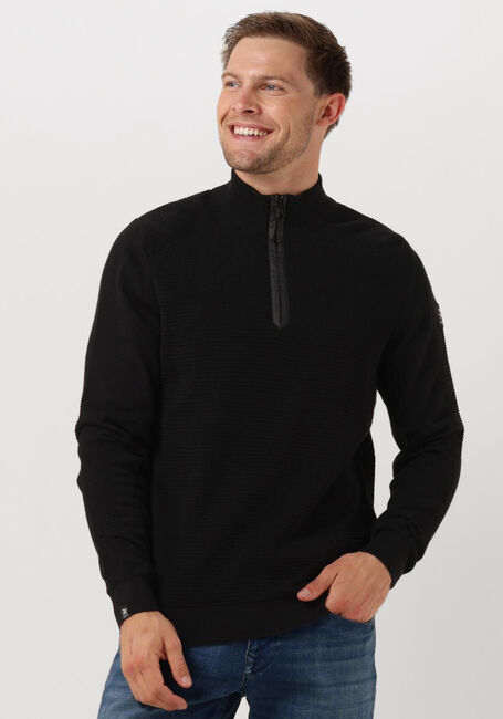 Schwarze VANGUARD Pullover HALP ZIP COLLAR COTTON STRUCTURE - large
