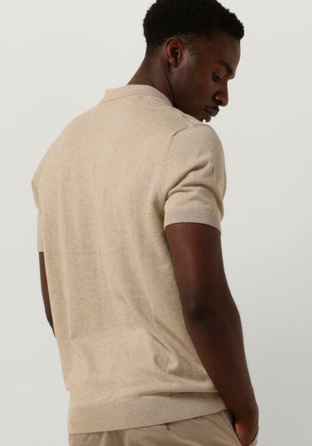 Beige SELECTED HOMME Polo-Shirt SLHBERG SS KNIT POLO NOOS - large