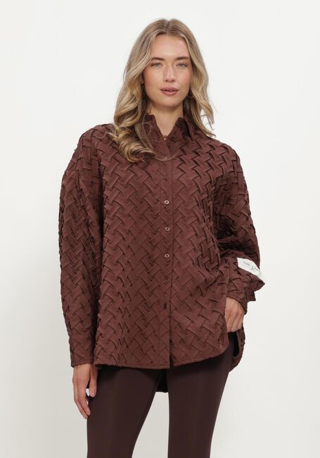 Braune ALIX THE LABEL Blusen LADIES WOVEN PLEATED BLOUSE - large