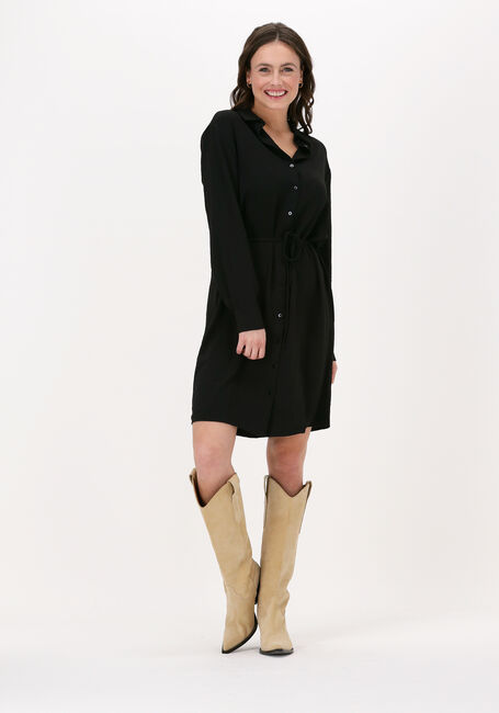Schwarze SIMPLE Minikleid WOVEN DRESS CHRISTINA CRINKLE - large