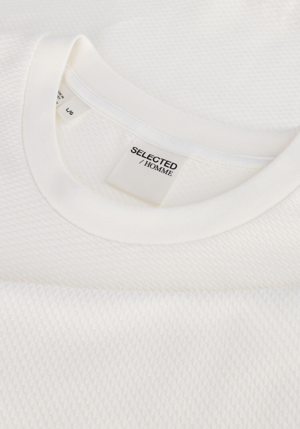 Nicht-gerade weiss SELECTED MEN T-shirt SLHMAURICE STRUCTURE SS O-NECK - large