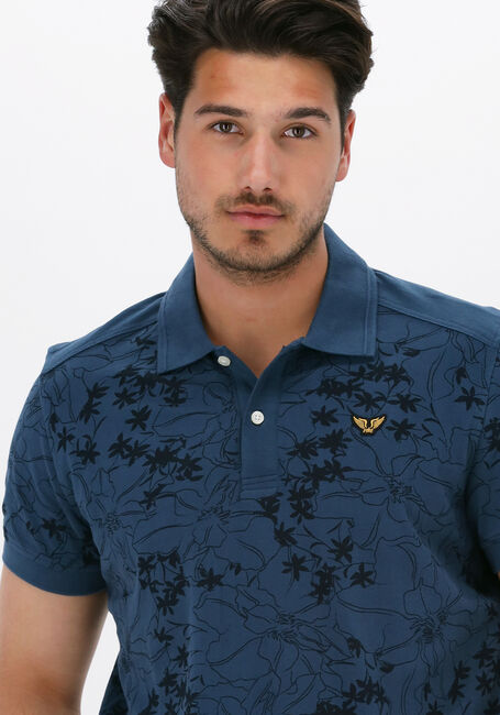 Dunkelblau PME LEGEND Polo-Shirt SHORT SLEEVE POLO LIGHT PIQUE SUSTAINABLE AOP - large