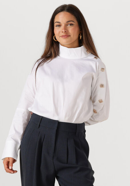Weiße CO'COUTURE Blusen SANNA ASYM BUTTON BLOUSE - large