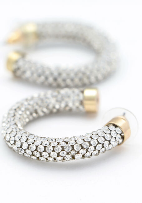 Goldfarbig NOTRE-V Ohrringe EARRING STONES STRASS - large