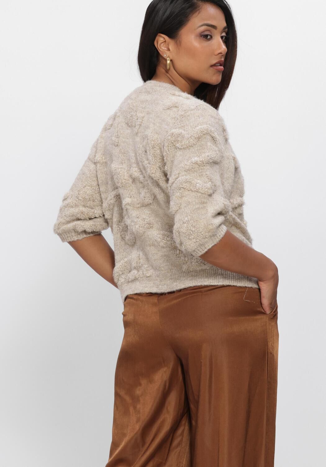Beige NUKUS Strickjacke MAGGY CARDIGAN SS - large