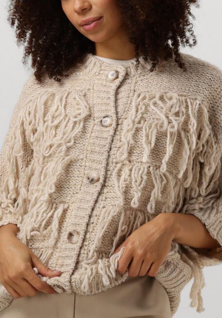 Weiße SUMMUM Strickjacke CARDIGAN 3/4 SLEEVE FRINGE KNIT - large