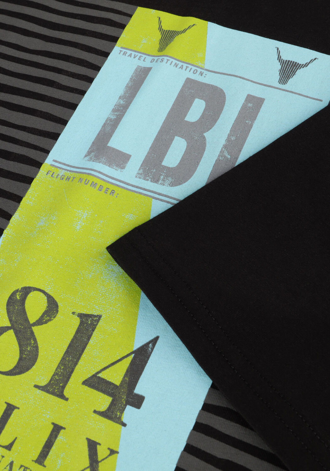 Schwarze ALIX THE LABEL T-shirt LADIES KNITTED TRAVEL CROPPED T-SHIRT - large