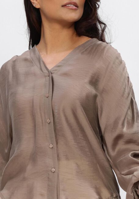 Taupe MSCH COPENHAGEN Blusen MSCHRAMONA RIKKELIA VOLUME SHIRT - large