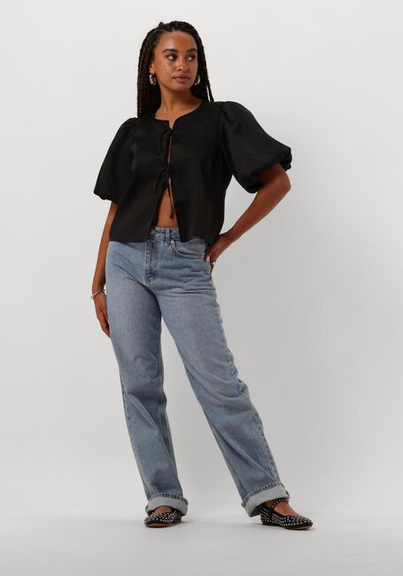 Schwarze NEO NOIR Blusen ASKA DULL SATIN BLOUSE - large