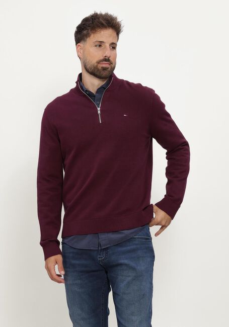 Bordeaux TOMMY JEANS Pullover TJM SLM ESS LIGHT &frac14; ZIP SWTR EXT - large