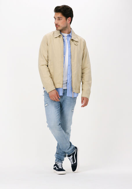 Camelfarbene SCOTCH & SODA Jack SHORT GARMENT-DYED COTTON-LINEN JACKET - large