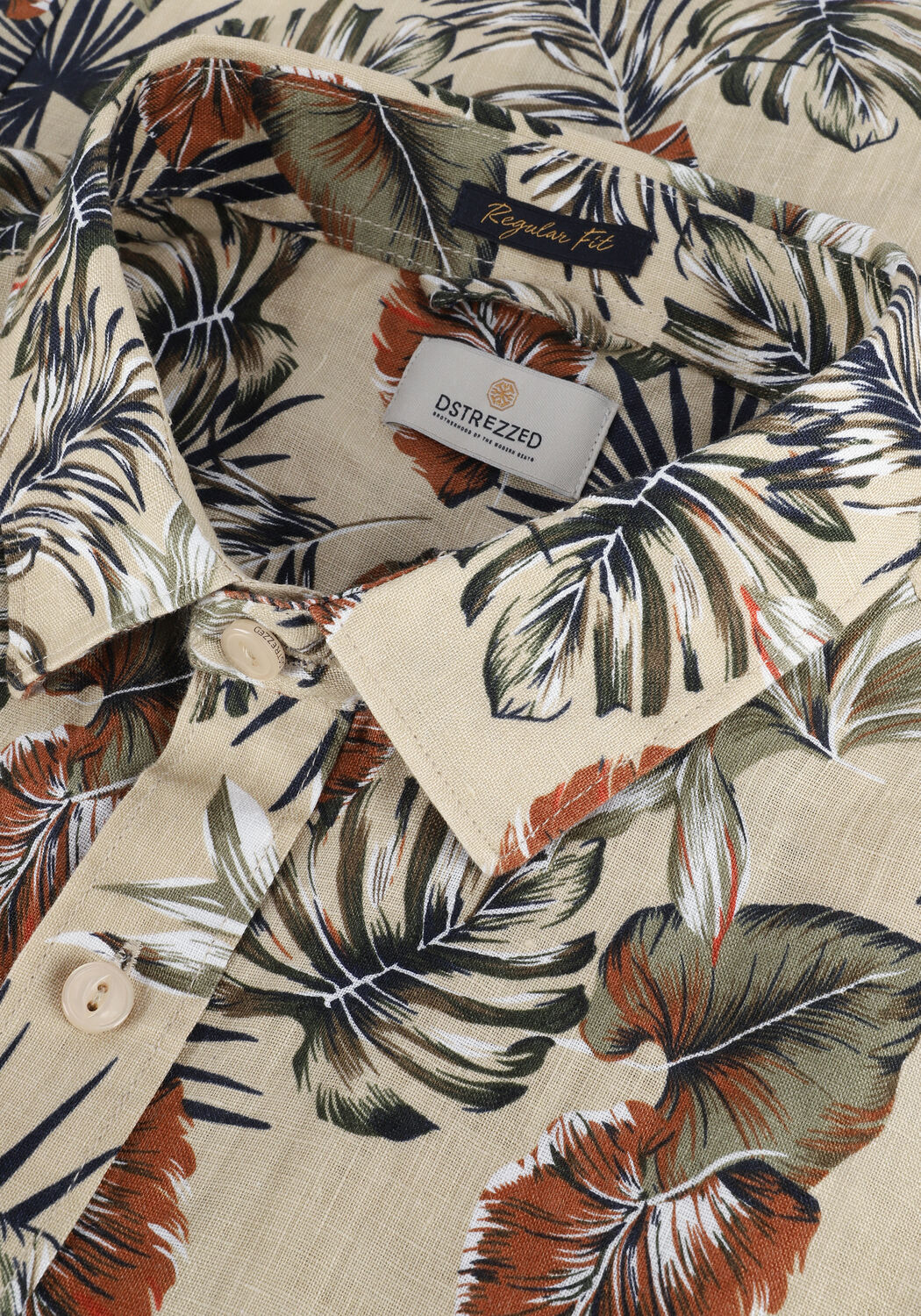 Sand DSTREZZED Casual-Oberhemd SHIRT LEAFS LINEN - large