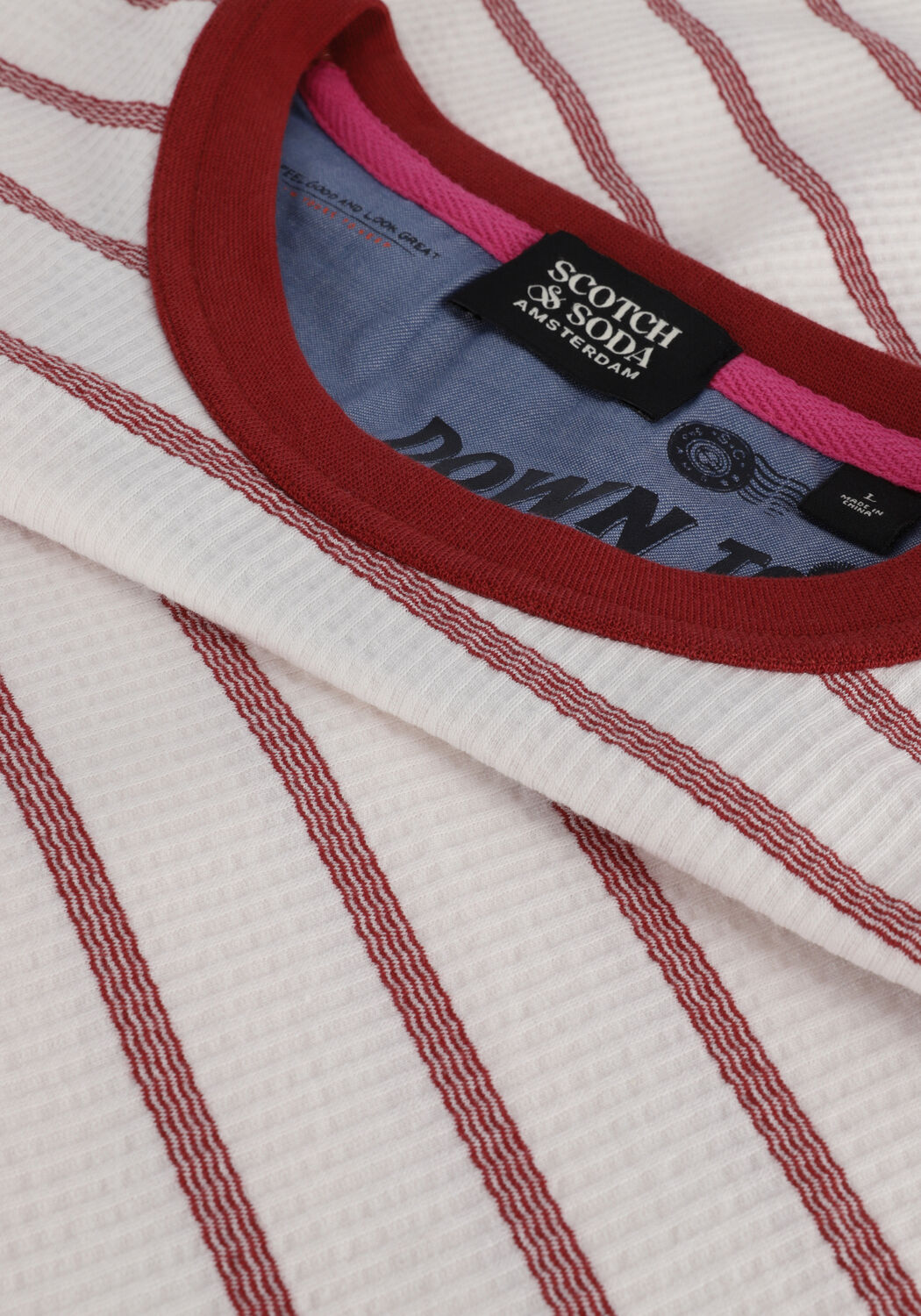 Rote SCOTCH & SODA T-shirt WAFFLE JERSEY BRETON T-SHIRT - large