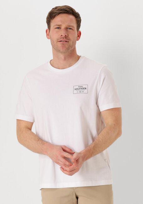 Weiße TOMMY HILFIGER T-shirt MONOTYPE PRINTED LABEL TEE - large