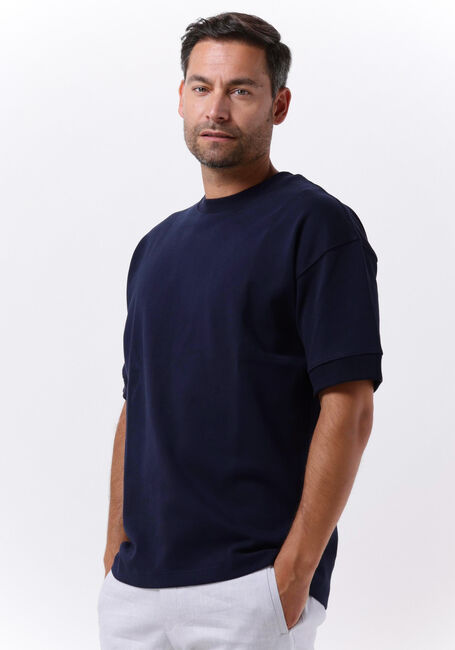 Blaue SELECTED HOMME T-shirt SLHOVERSIZECORTON SS O-NECK TEE W - large
