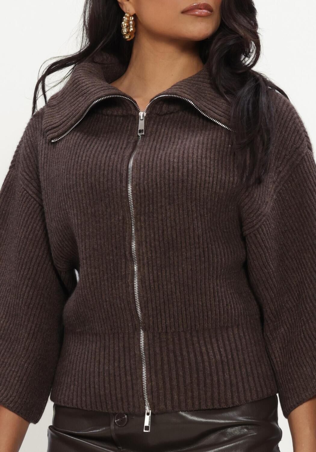 Braune CO'COUTURE Jack ROWCC ZIP SS KNIT - large