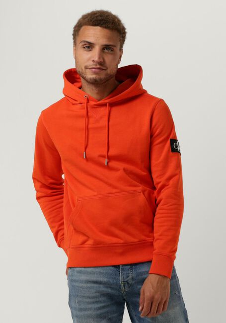 Orangene CALVIN KLEIN Sweatshirt MONOLOGO SLEEVE BADGE HOODIE - large