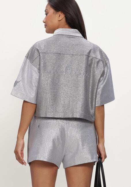 Hellgrau ALIX THE LABEL Blusen LADIES KNITTED FOIL CROPPED BLOUSE - large