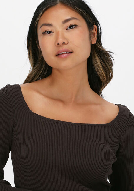 Braune NEO NOIR Top CORINE KNIT BLOUSE - large