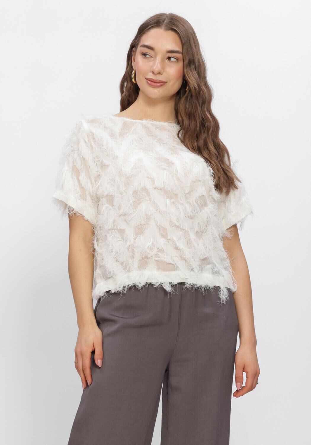 Nicht-gerade weiss SELECTED WOMEN Tops & T-shirts SLFMYLINE SS BOAT NECK TOP - large