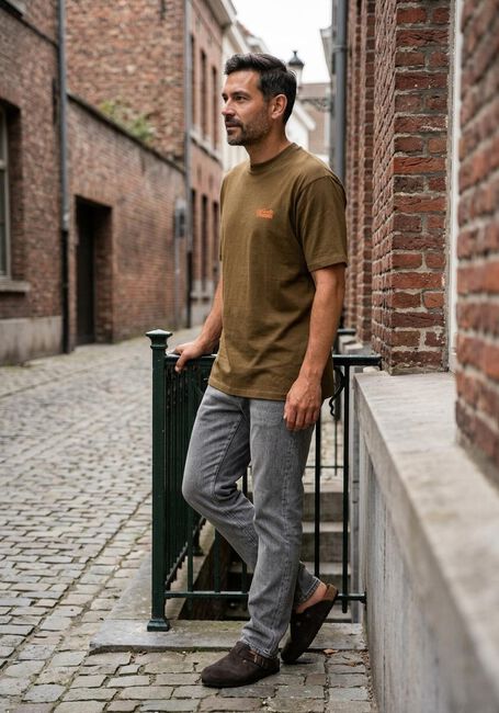 Olive WOODBIRD Polo-Shirt WBBAINE FLOWER TEE - large